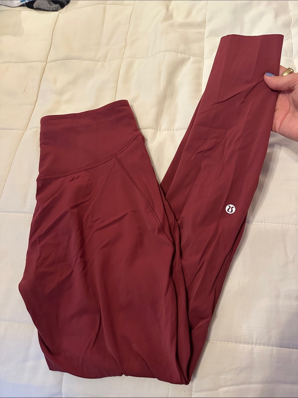 lululemon athletic base pace 28”leggings in wine red